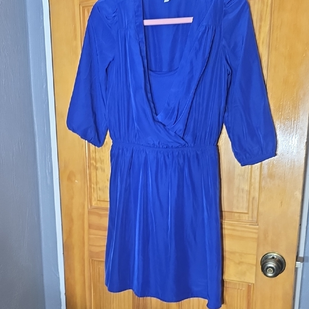 Box B Speechless Royal Blue Long Sleeve Dress Size Medium